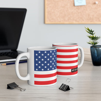 United States of America Flag Coffee Tea Mug 11oz 15oz | Rep Ya Flag Ceramic Mug