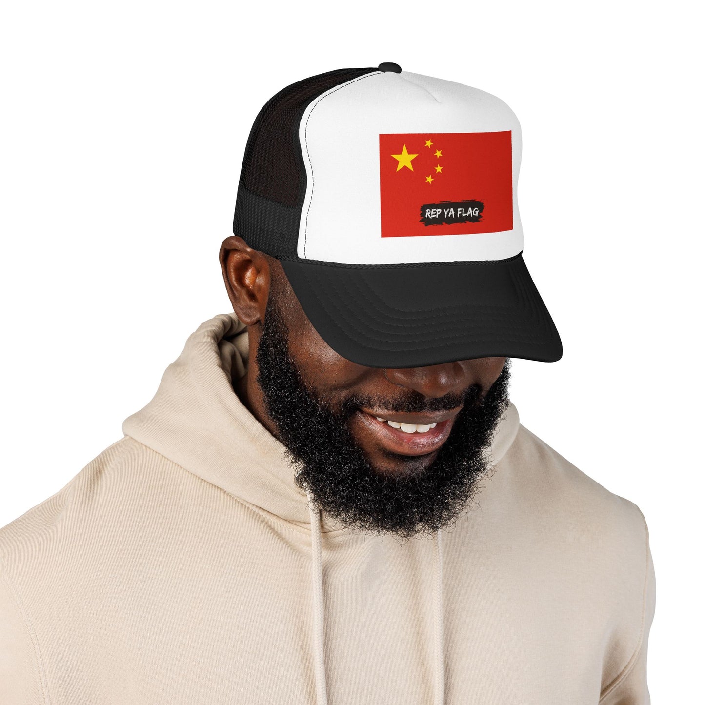 China Flag Foam Trucker Hat | Chinese Pride Snapback Cap | Rep Ya Flag