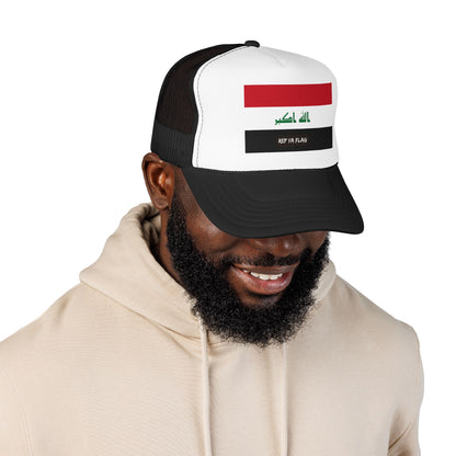 Iraq Flag Foam Trucker Hat | Iraqi Pride Snapback Cap | Rep Ya Flag