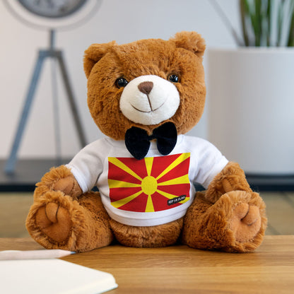 North Macedonia Flag Teddy Bear | North Macedonia Plush Gift | Macedonian Heritage Bear | Cultural Keepsake | Baby Gift Stuffed Animal