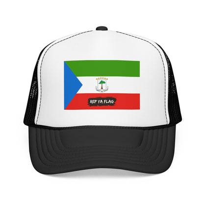 Equatorial Guinea Flag Foam Trucker Hat | Equatoguinean Pride Snapback Cap | Rep Ya Flag