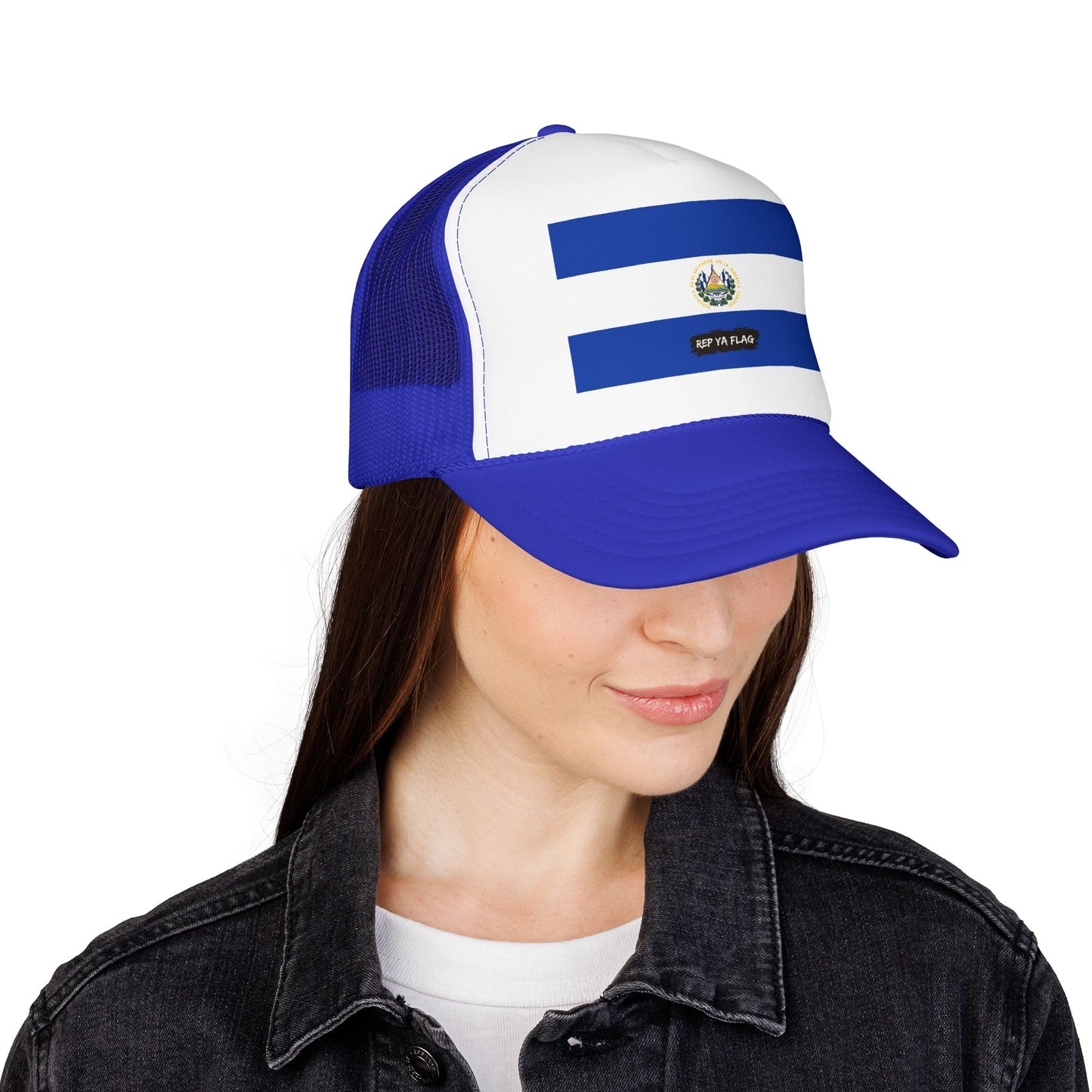 El Salvador Flag Foam Trucker Hat | Salvadoran Pride Snapback Cap | Rep Ya Flag