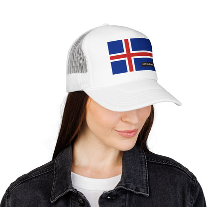 Iceland Flag Foam Trucker Hat | Iceland Pride Snapback Cap | Rep Ya Flag