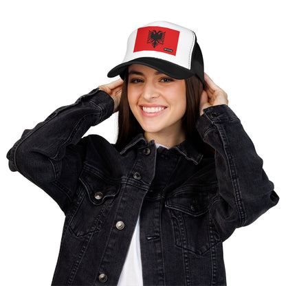 Albania Flag Foam Trucker Hat | Albanian Pride Snapback Cap | Rep Ya Flag