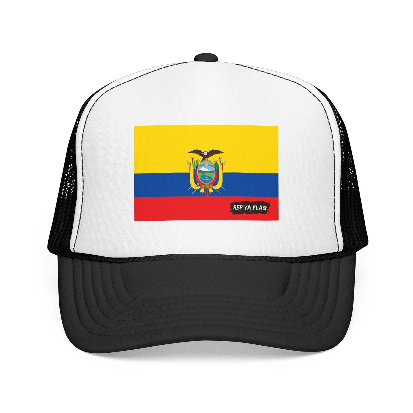 Ecuador Flag Foam Trucker Hat | Ecuadorian Pride Snapback Cap | Rep Ya Flag