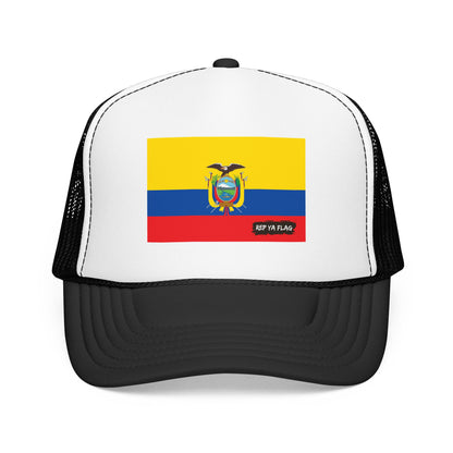 Ecuador Flag Foam Trucker Hat | Ecuadorian Pride Snapback Cap | Rep Ya Flag