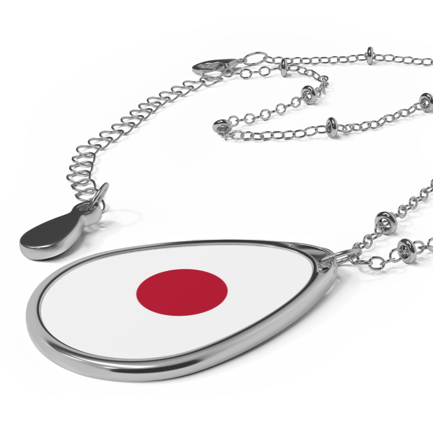 Japan Flag Oval Necklace | Japanese Heritage Pendant | Rep Ya Flag