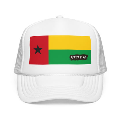Guinea-Bissau Flag Foam Trucker Hat | Bissau-Guinean Pride Snapback Cap | Rep Ya Flag