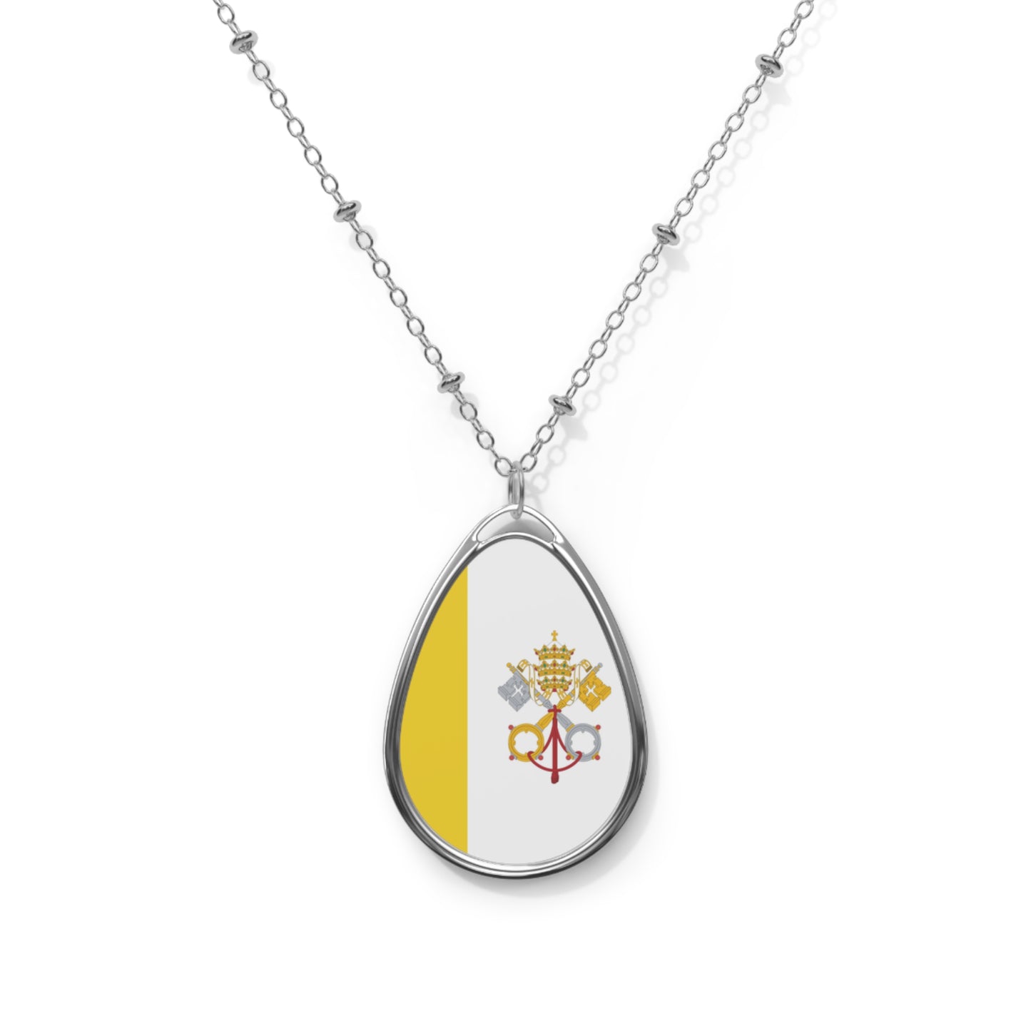Vatican City Flag Oval Necklace