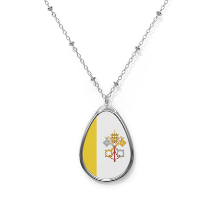 Vatican City Flag Oval Necklace