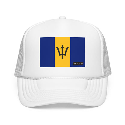 Barbados Flag Foam Trucker Hat | Barbadian Pride Snapback Cap | Rep Ya Flag