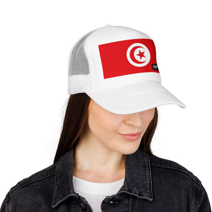 Tunisia Flag Foam Trucker Hat | Rep Ya Flag design