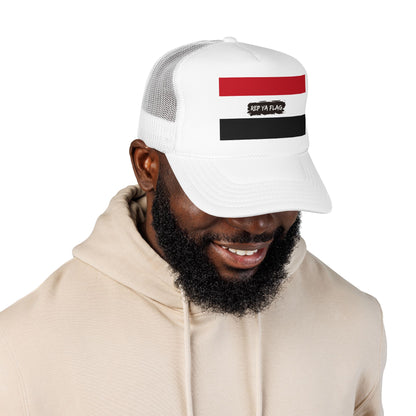 Yemen Flag Foam Trucker Hat | Rep Ya Flag design