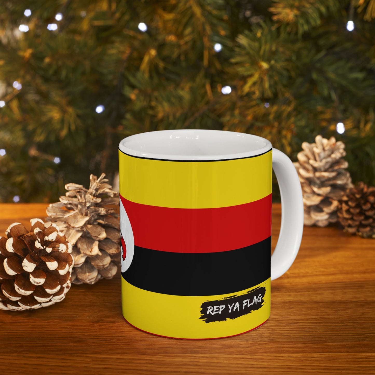Uganda Flag Coffee Tea Mug 11oz 15oz | Rep Ya Flag Ceramic Mug