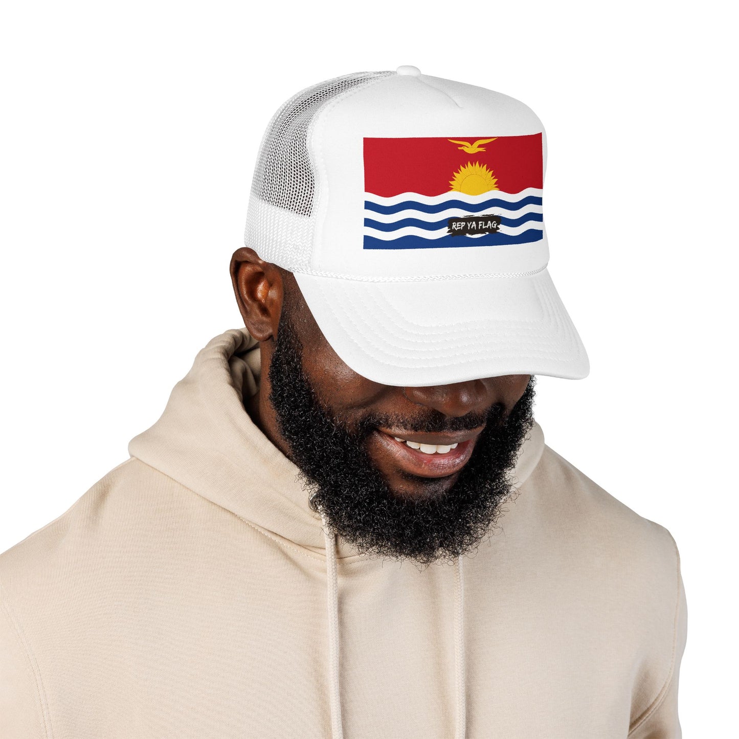 Kiribati Flag Foam Trucker Hat | Kiribati Pride Snapback Cap | Rep Ya Flag