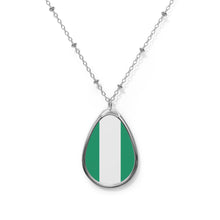 Nigeria Flag Oval Necklace | Nigerian Flag Pendant | Heritage Jewelry | Cultural Gift | Rep Ya Flag