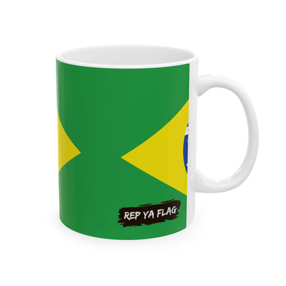 Brazil Flag Coffee Mug | Brazilian Pride Ceramic Tea Mug 11oz & 15oz | Rep Ya Flag