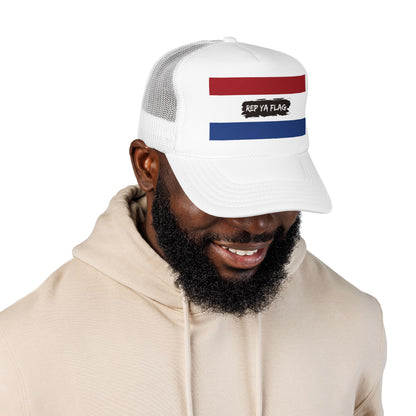 Netherlands Flag Foam Trucker Hat | Dutch Pride Snapback Cap | Rep Ya Flag