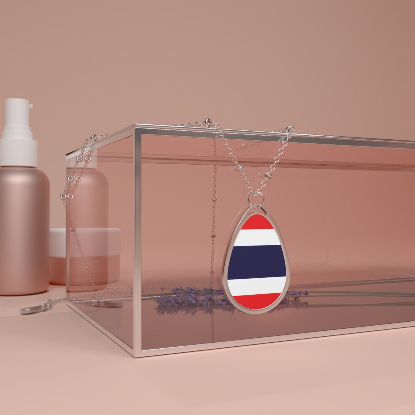 Thailand Flag Oval Necklace