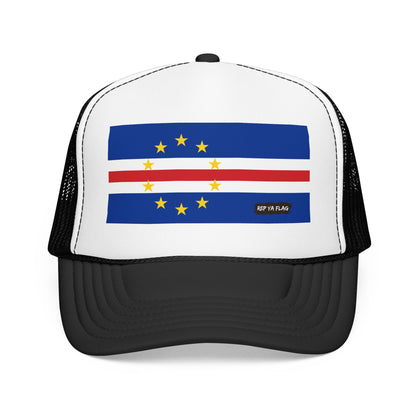 Cabo Verde Flag Foam Trucker Hat | Cape Verde Pride Snapback Cap | Rep Ya Flag
