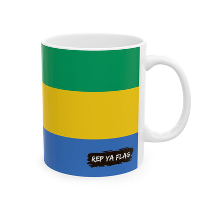 Gabon Flag Coffee Tea Mug 11oz 15oz | Rep Ya Flag Ceramic Mug