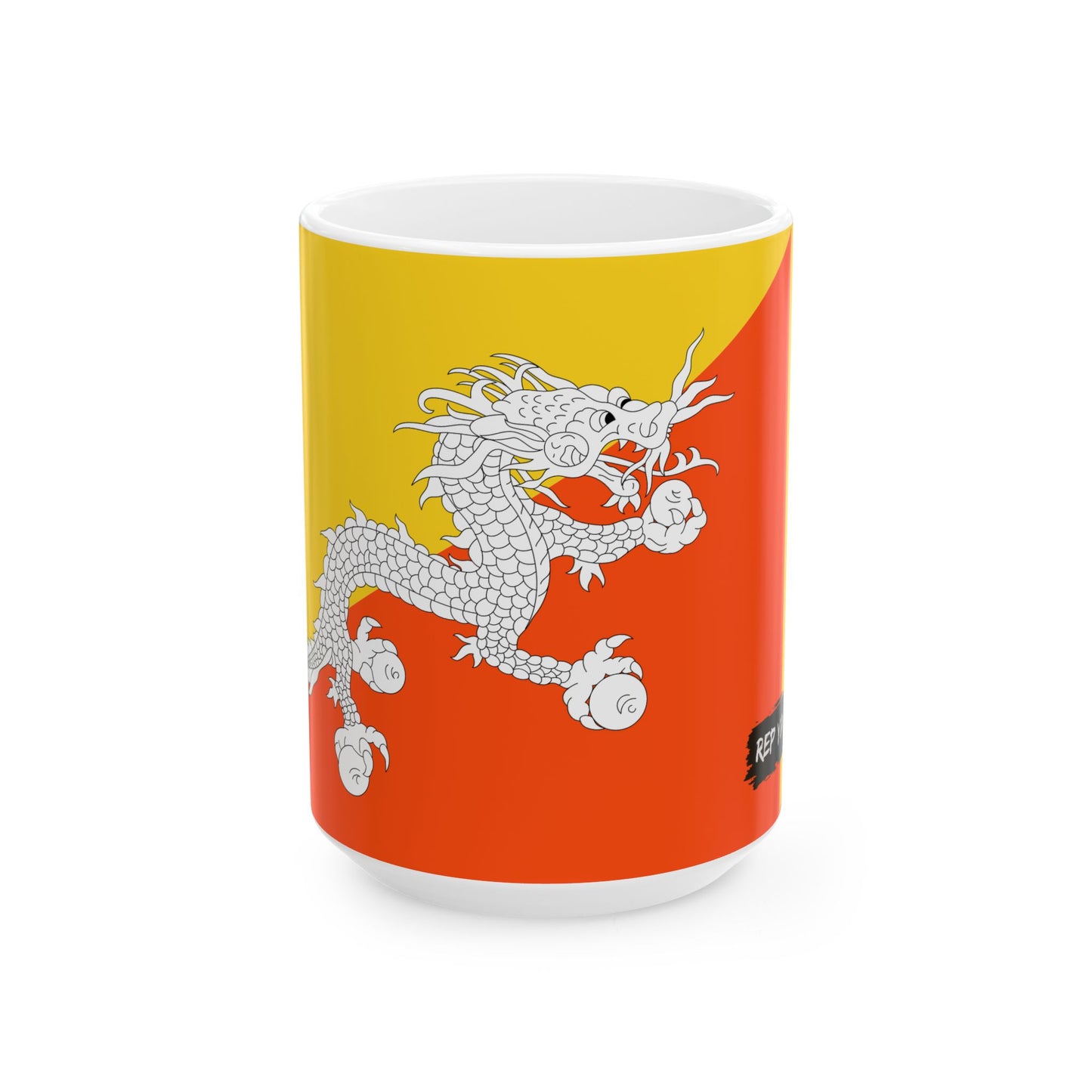 Bhutan Flag Coffee Mug | Bhutanese Pride Ceramic Tea Mug 11oz & 15oz | Rep Ya Flag