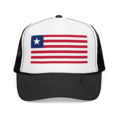 Liberia Flag Foam Trucker Hat | Liberian Pride Snapback Cap | Rep Ya Flag