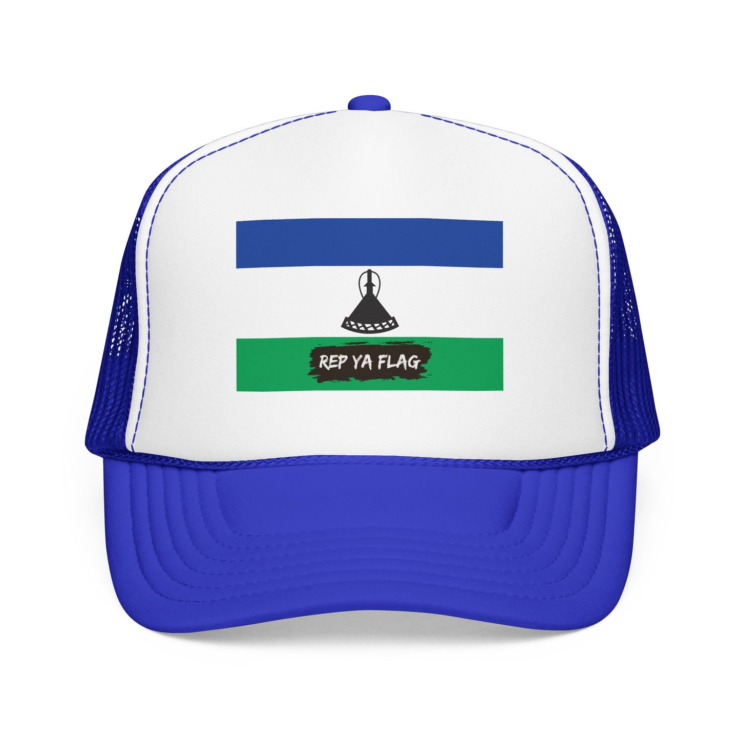 Lesotho Flag Foam Trucker Hat | Basotho Pride Snapback Cap | Rep Ya Flag