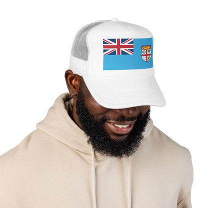 Fiji Flag Foam Trucker Hat | Fijian Pride Snapback Cap | Rep Ya Flag