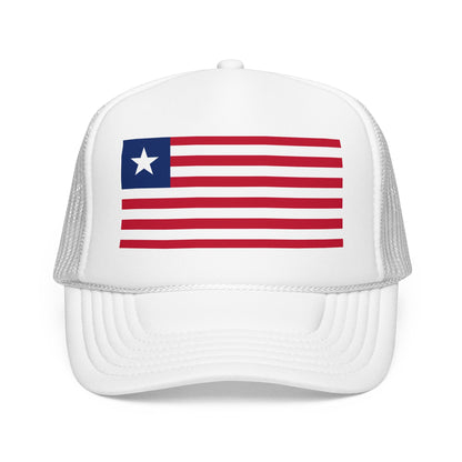 Liberia Flag Foam Trucker Hat | Liberian Pride Snapback Cap | Rep Ya Flag