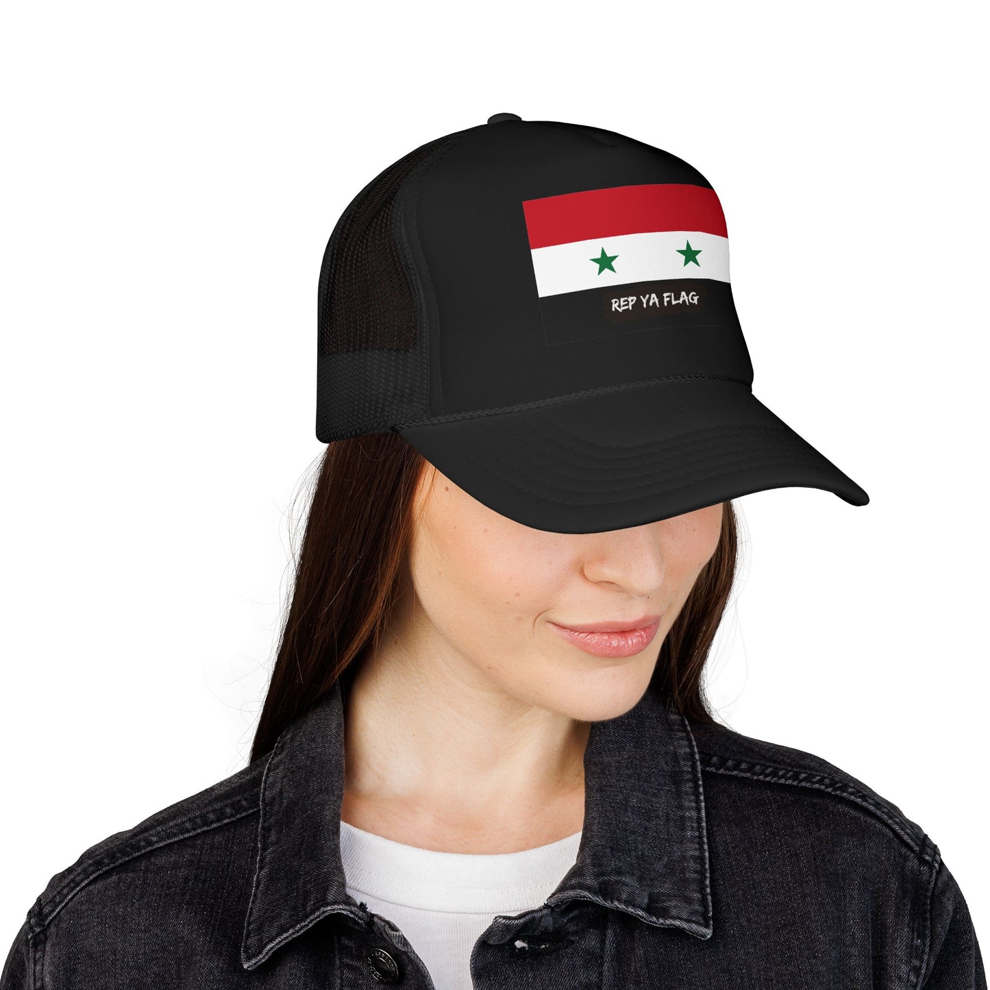 Syria Flag Foam Trucker Hat | Rep Ya Flag design