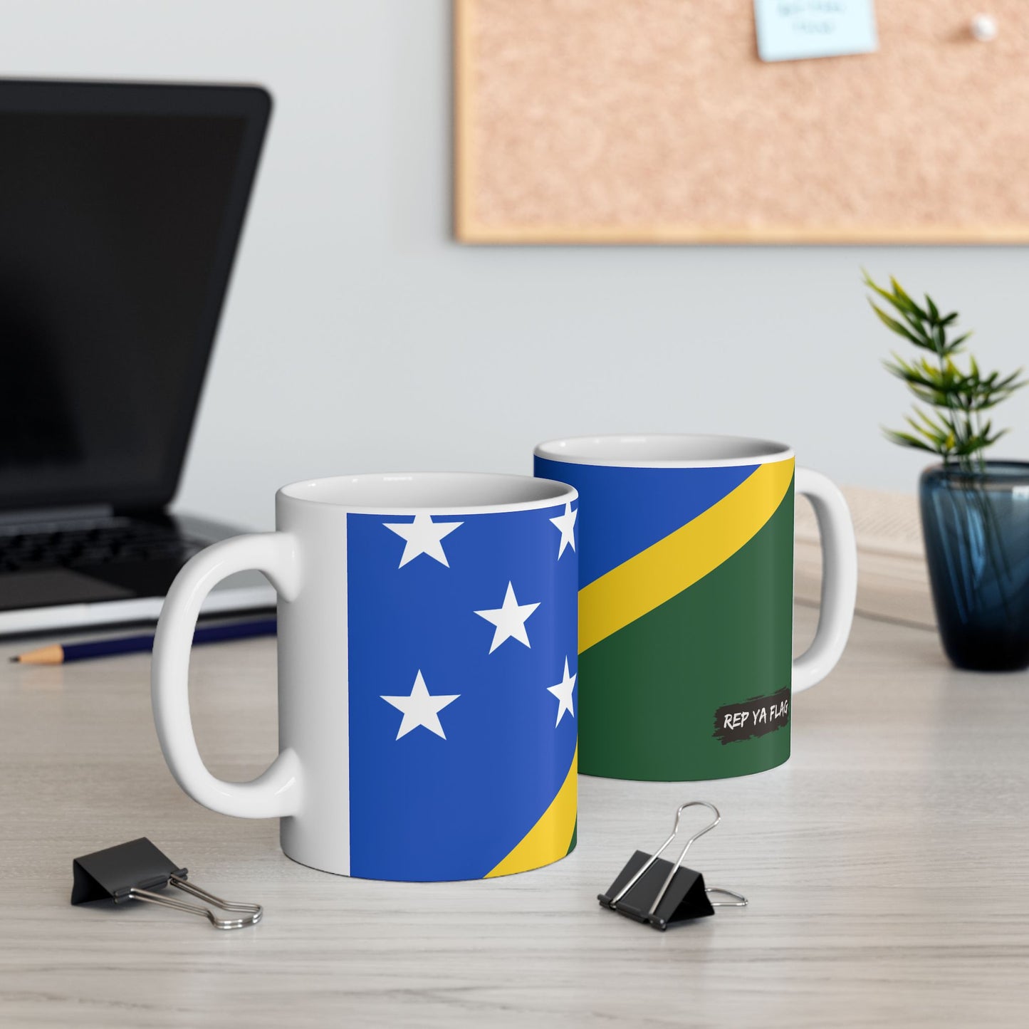 Solomon Islands Flag Coffee Mug 11oz & 15oz | Solomon Islander Heritage Ceramic Coffee Tea Mug | Rep Ya Flag
