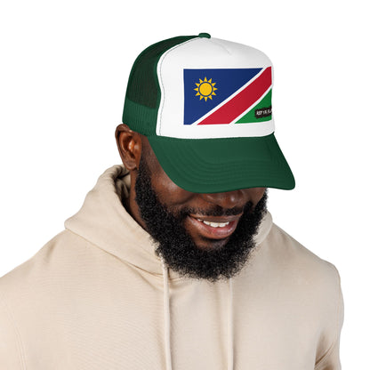 Namibia Flag Foam Trucker Hat | Namibian Pride Snapback Cap | Rep Ya Flag