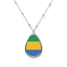 Gabon Flag Oval Necklace | Gabonese Heritage Pendant | Rep Ya Flag