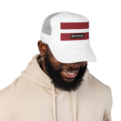 Latvia Flag Foam Trucker Hat | Latvian Pride Snapback Cap | Rep Ya Flag