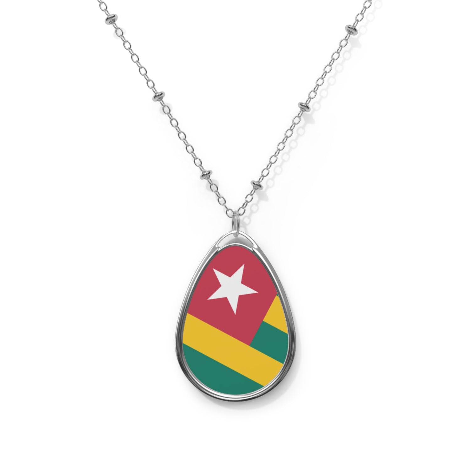 Togo Flag Oval Necklace