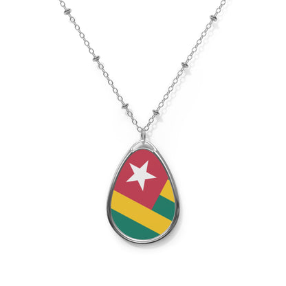 Togo Flag Oval Necklace