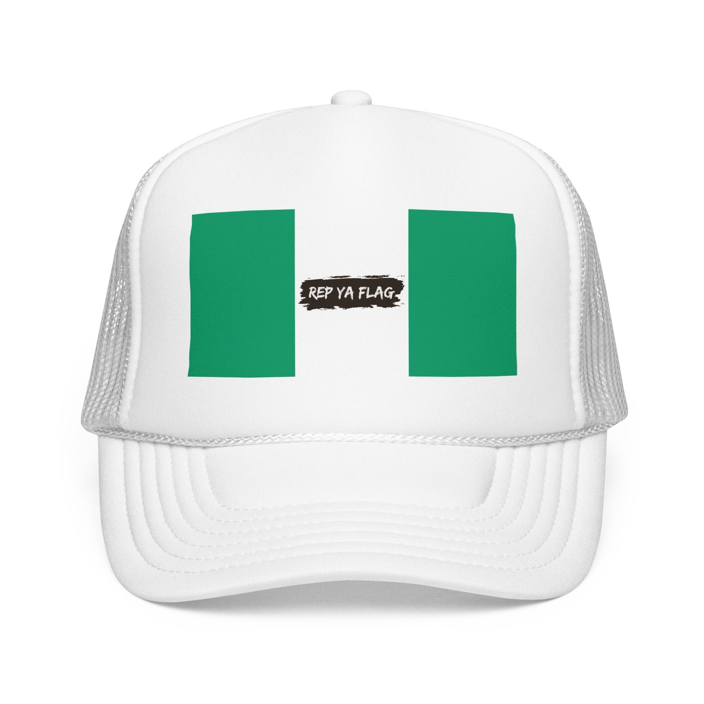 Nigeria Flag Foam Trucker Hat | Nigerian Pride Snapback Cap | Rep Ya Flag