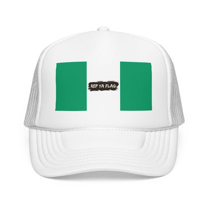 Nigeria Flag Foam Trucker Hat | Nigerian Pride Snapback Cap | Rep Ya Flag