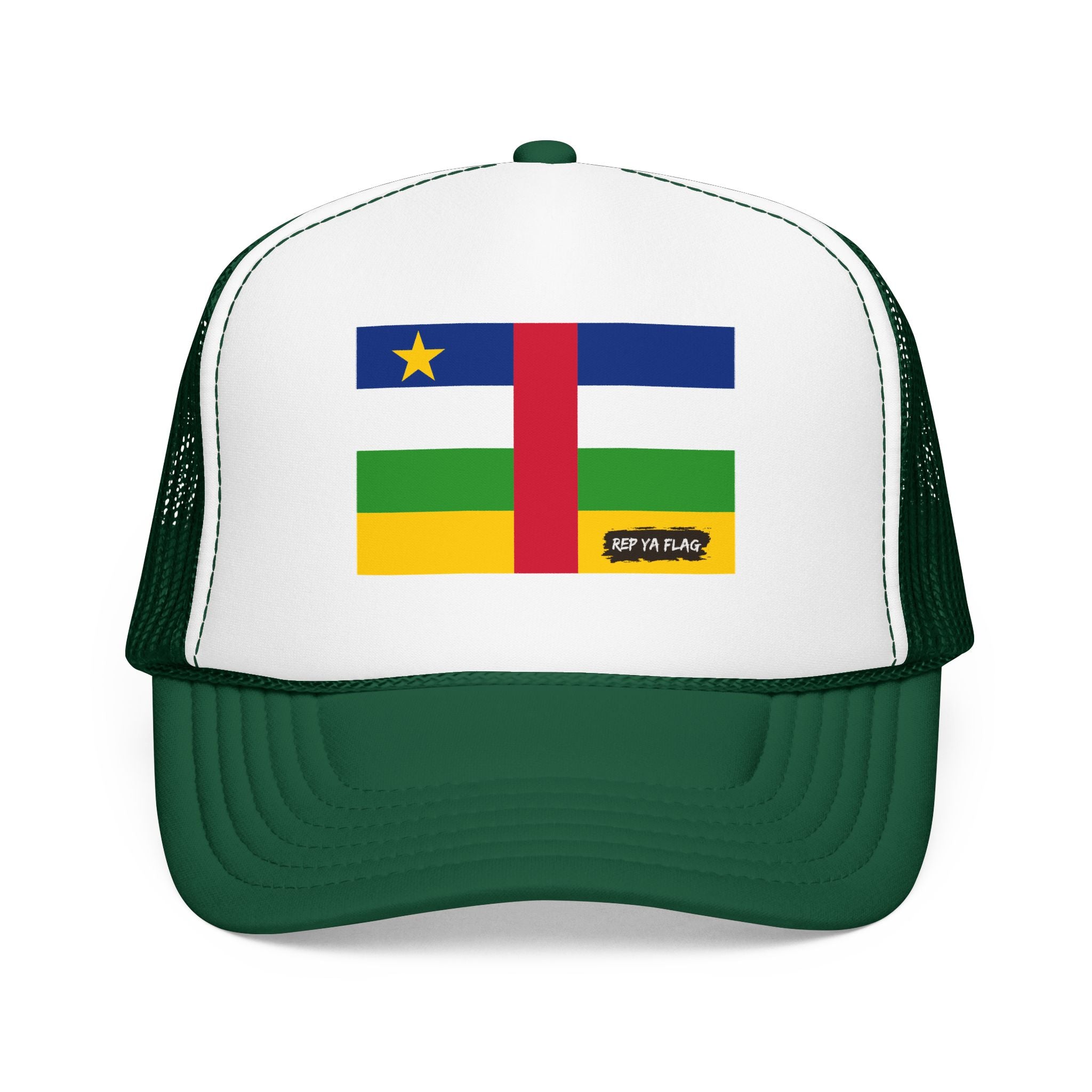 Central African Republic Flag Foam Trucker Hat | Central African Pride Snapback Cap | Rep Ya Flag