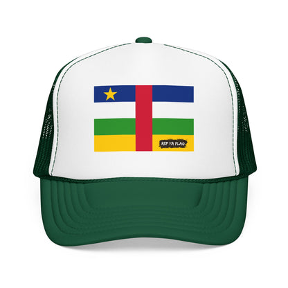 Central African Republic Flag Foam Trucker Hat | Central African Pride Snapback Cap | Rep Ya Flag