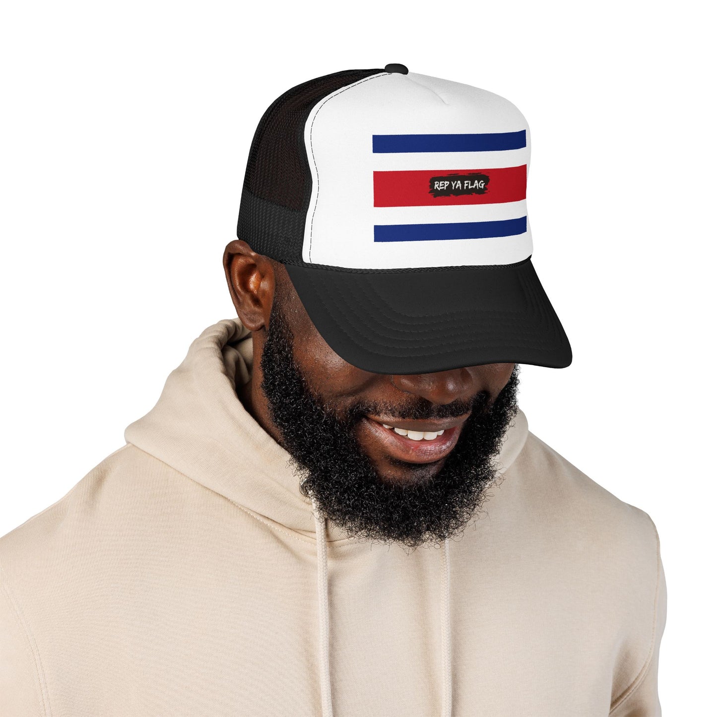 Costa Rica Flag Foam Trucker Hat | Costa Rican Pride Snapback Cap | Rep Ya Flag