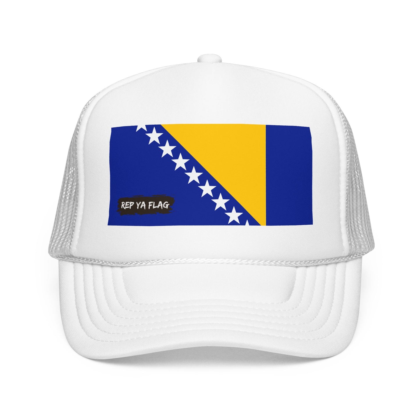 Bosnia and Herzegovina Flag Foam Trucker Hat | Bosnian Pride Snapback Cap | Rep Ya Flag