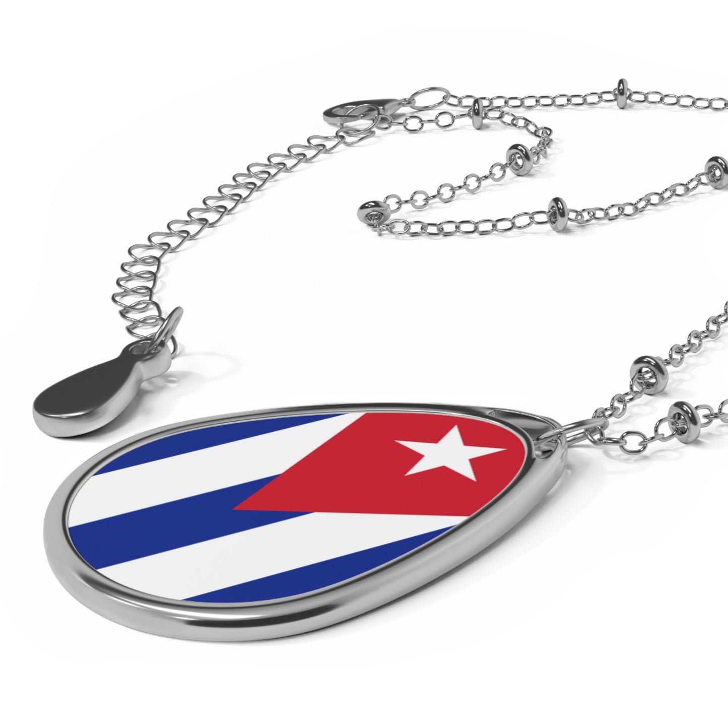 Cuba Flag Oval Necklace | Cuban Heritage Pendant | Rep Ya Flag