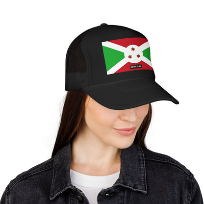 Burundi Flag Foam Trucker Hat | Burundian Pride Snapback Cap | Rep Ya Flag