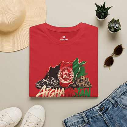 Afghanistan Map Flag T-Shirt — Vintage Afghan Emblem Tee