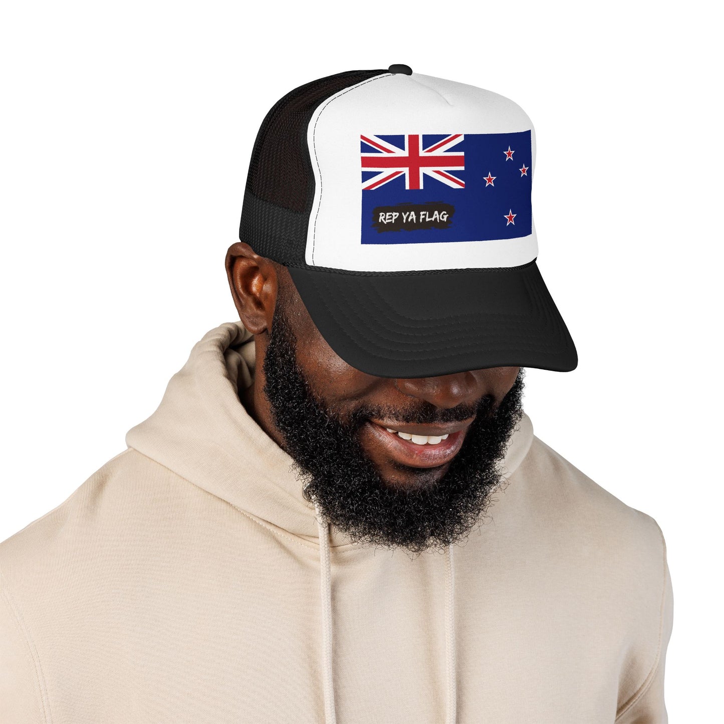 New Zealand Flag Foam Trucker Hat | Kiwi Pride Snapback Cap | Rep Ya Flag