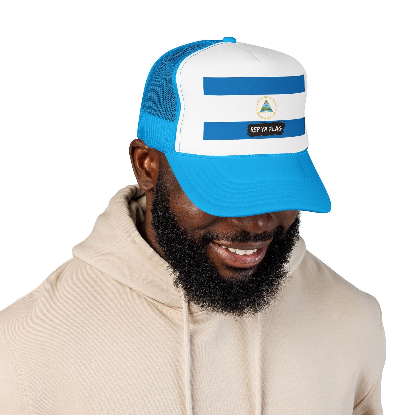 Nicaragua Flag Foam Trucker Hat | Nicaraguan Pride Snapback Cap | Rep Ya Flag