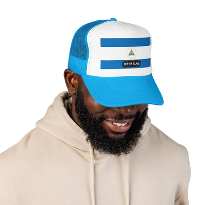 Nicaragua Flag Foam Trucker Hat | Nicaraguan Pride Snapback Cap | Rep Ya Flag