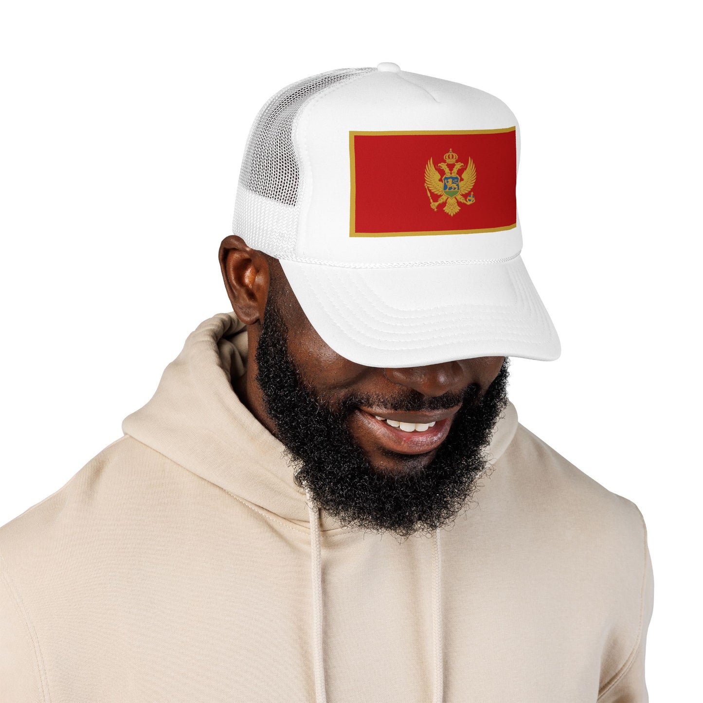 Montenegro Flag Foam Trucker Hat | Montenegrin Pride Snapback Cap | Rep Ya Flag
